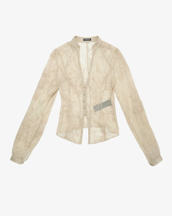ANN DEMEULEMEESTER - Women's Rhea Open Front Shirt - (Natural)