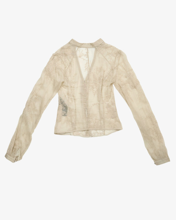 ANN DEMEULEMEESTER - Women's Rhea Open Front Shirt - (Natural)