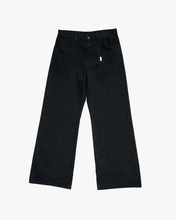 ANN DEMEULEMEESTER - Men's Modest 5-Pockets Relaxed Flared Trousers - (Black)