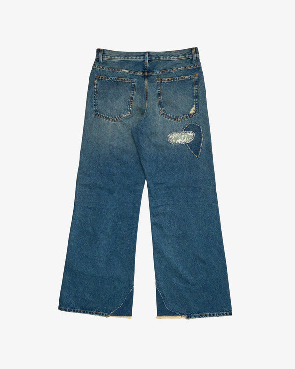 ANN DEMEULEMEESTER - Men's Modest 5-Pockets Relaxed Flared Trousers - (Denim)