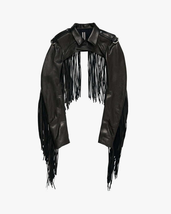 RICK OWENS - Men's Microbiker Leather Jacket - (Black)