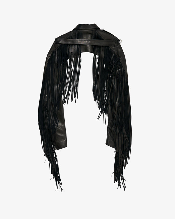 RICK OWENS - Men's Microbiker Leather Jacket - (Black)