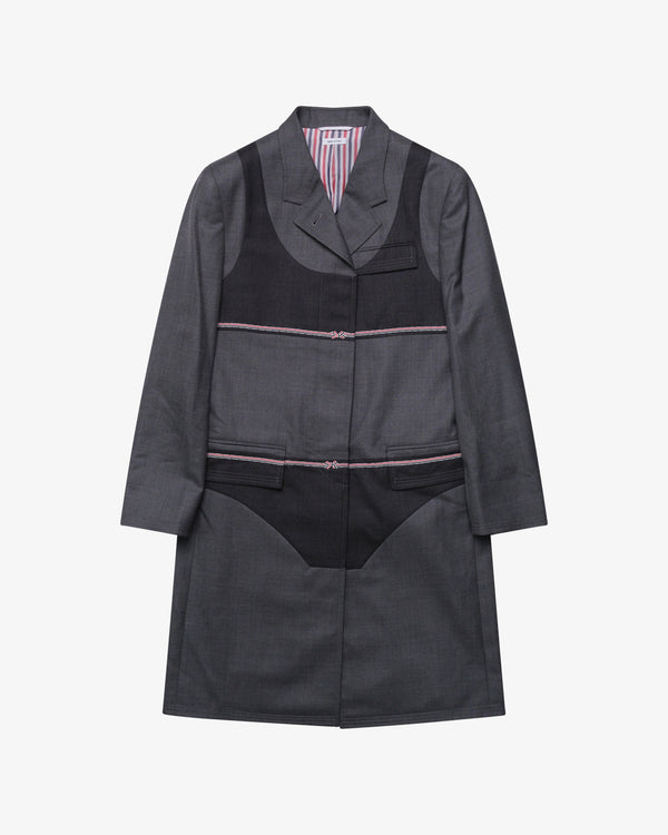 Thom Browne - Women's Bikini Trompe Loeil High Armhole Chesterfield Coat - (Grey)