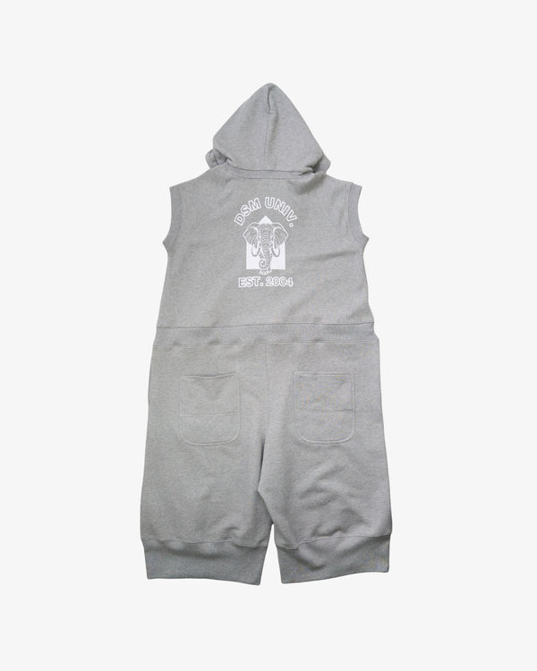 DSM Kei Ninomiya - Hooded Short Overall Cotton Back Pile Knit - (Grey)