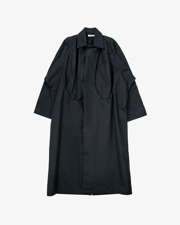 TORISHEJU - Women's Waxed Concaved Long Coat - (Black)