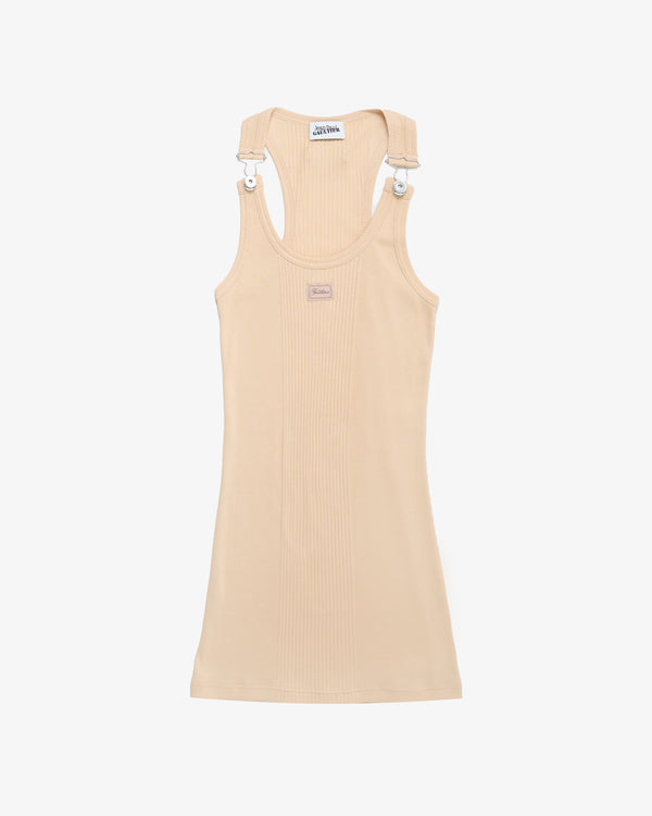 Jean Paul Gaultier - Women's Cotton Ribbed Short Dress - (Natural)