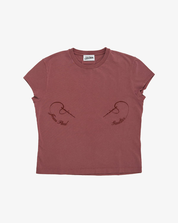 Jean Paul Gaultier - Women's Stretch Cotton Baby Tee - (Burgundy)