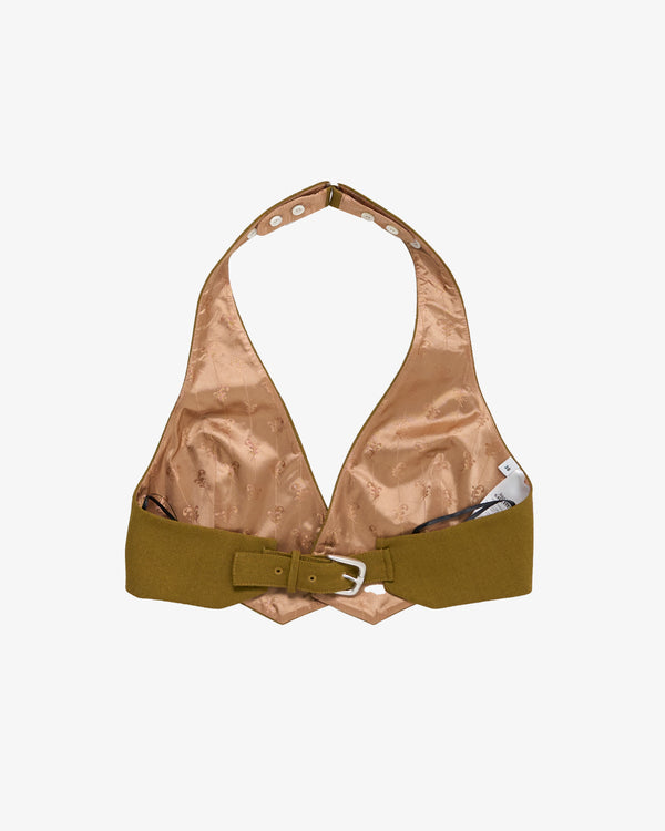 Jean Paul Gaultier - Women's Backless Tailoring Gilet - (Olive)
