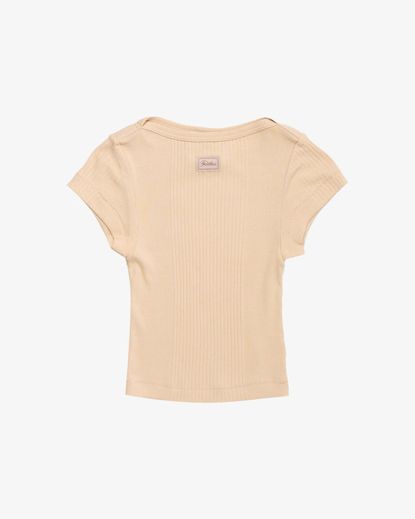 Jean Paul Gaultier - Women's Cotton Ribbed Cropped Baby Tee - (Natural)