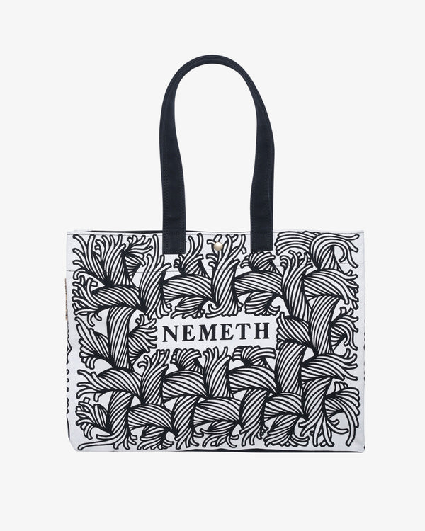 Christopher Nemeth - Men's Long Strap Bag Ivory -Ve Print - (Black)