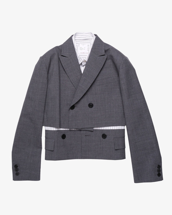 SACAI - Women's Suiting X Poplin Jacket - (Grey)