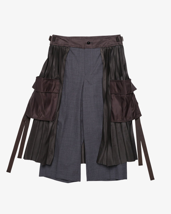 SACAI - Women's Suiting X Nylon Twill Pants - (Grey)