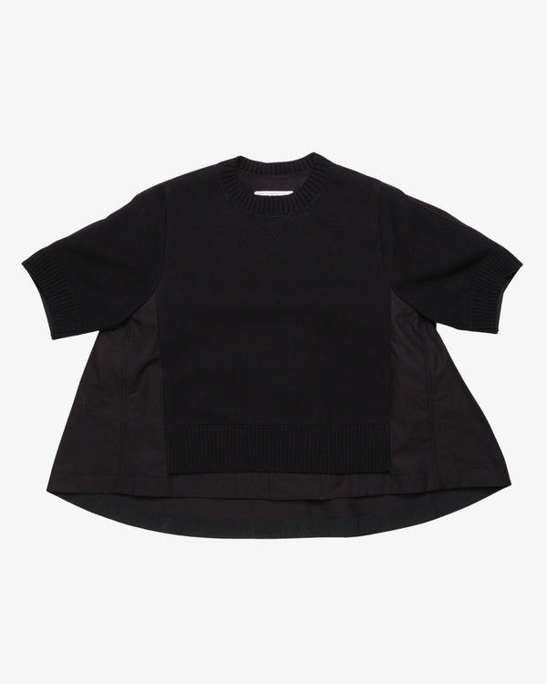 SACAI - Women's Cotton Weather X Cotton Cashmere Knit Pullover - (Black)