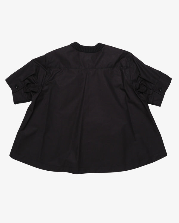 SACAI - Women's Cotton Weather X Cotton Cashmere Knit Pullover - (Black)