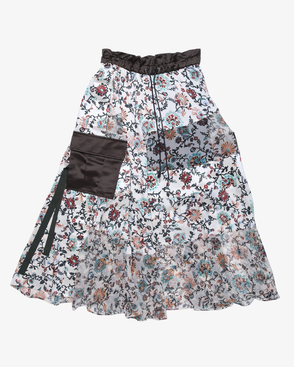 SACAI - Women's Floral Print Skirt - (White)