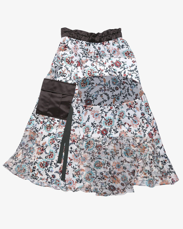 SACAI - Women's Floral Print Skirt - (White)