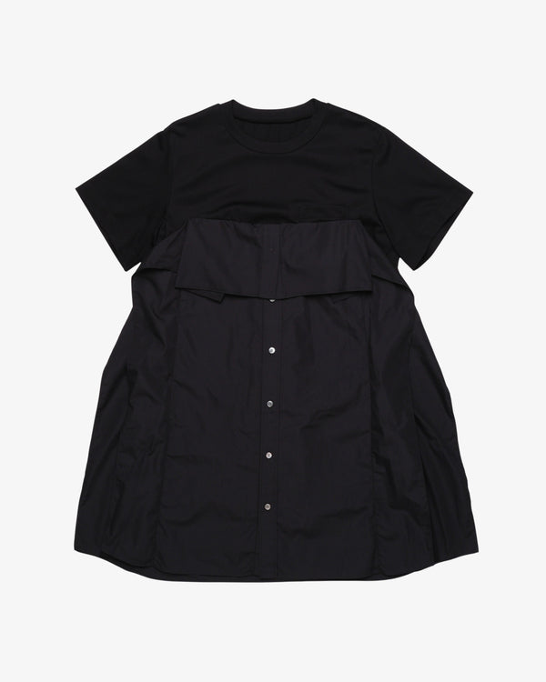 SACAI - Women's Poplin X Cotton Jersey T-Shirt - (Black)
