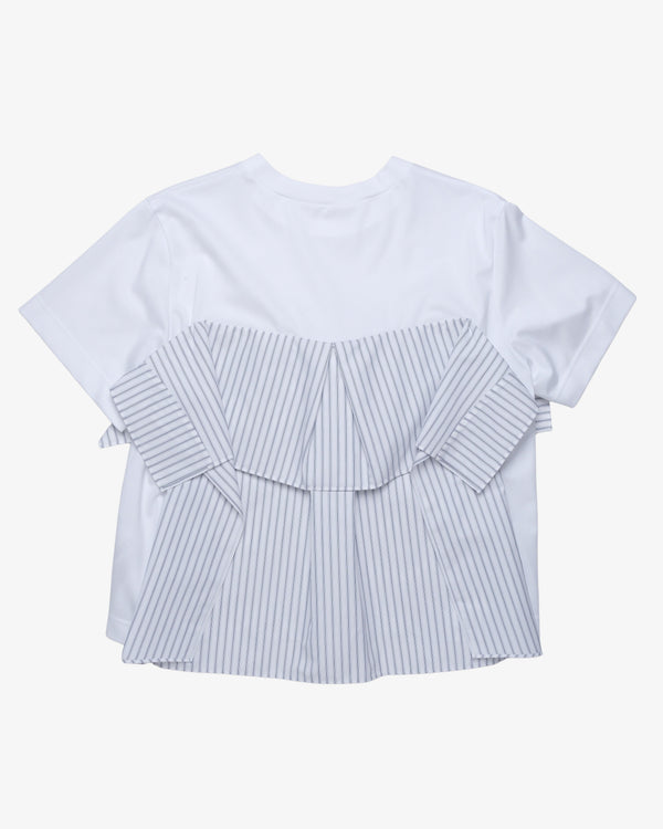 SACAI - Women's Poplin X Cotton Jersey T-Shirt - (White)