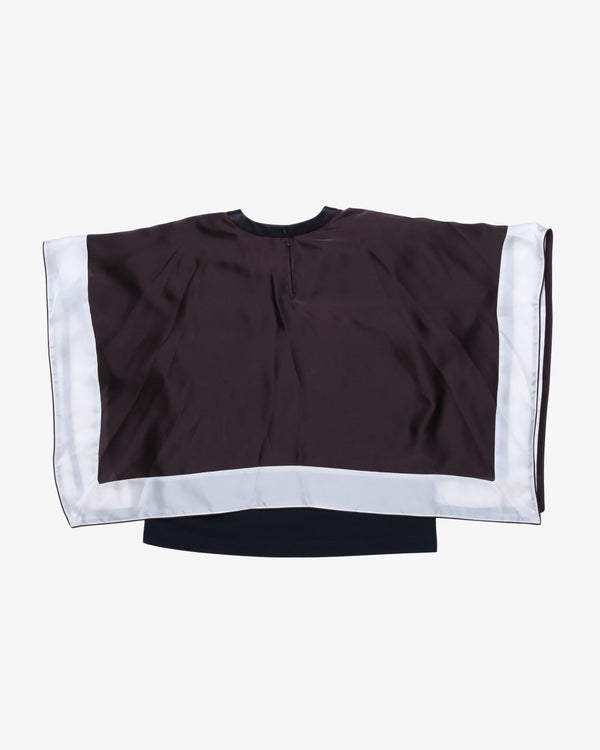 SACAI - Women's Satin X Cotton Jersey T-Shirt - (Brown)