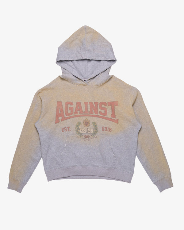AGAINST LAB  - Men's Distressed Varsity Hoodie - (Grey)