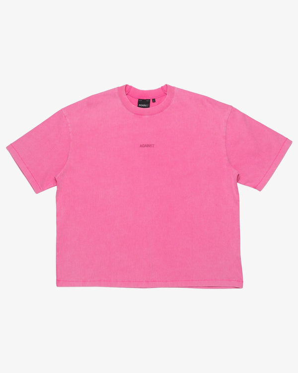 AGAINST LAB  - Men's S. Stitch Washed Cropped Tee - (Pink)