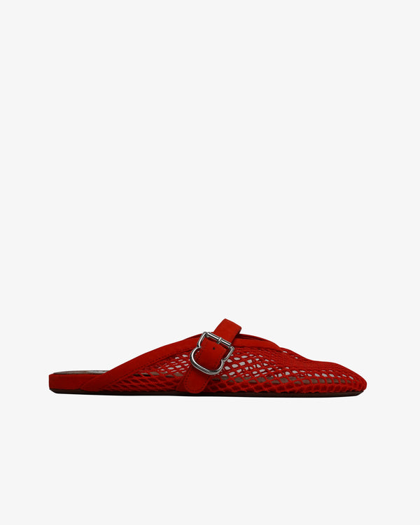 ALAÏA - Women's Fishnet Flat Mules - (Orange)