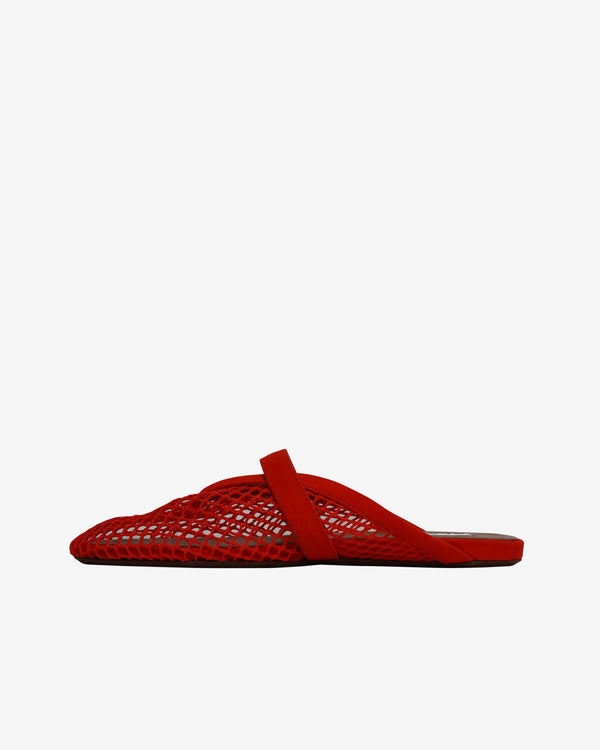 ALAÏA - Women's Fishnet Flat Mules - (Orange)