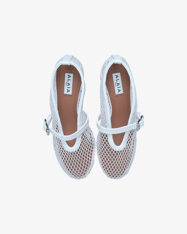 ALAÏA - Women's Fishnet Pumps 55 - (White)
