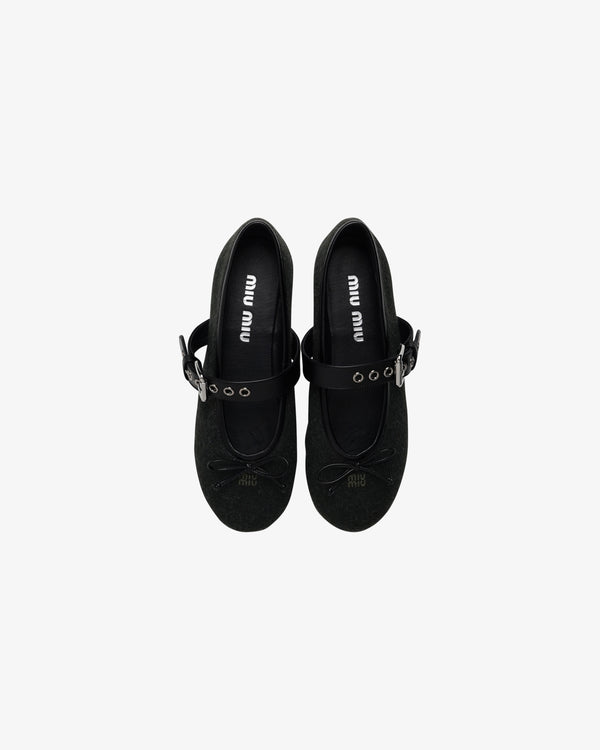 MIU MIU - Women's Flanella Flat Shoes - (Green)