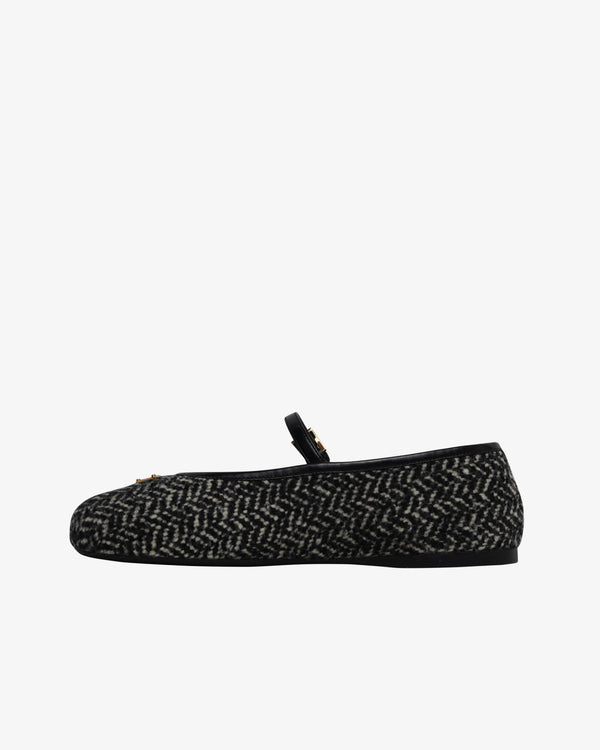 Prada - Women's Tweed Chevronflat Shoes - (Multi)