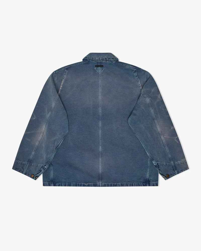 Prada: Men's Distressed Canvas Blouson (Denim F0008) | DSMS