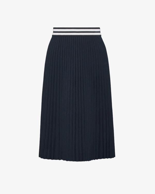 Thom Browne - Women's Plisse Below The Knee Skirt - (Navy415)