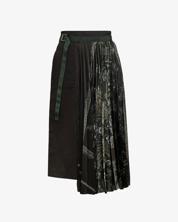 SACAI - Women's Suiting X Paisley Print Skirt - (Print612)