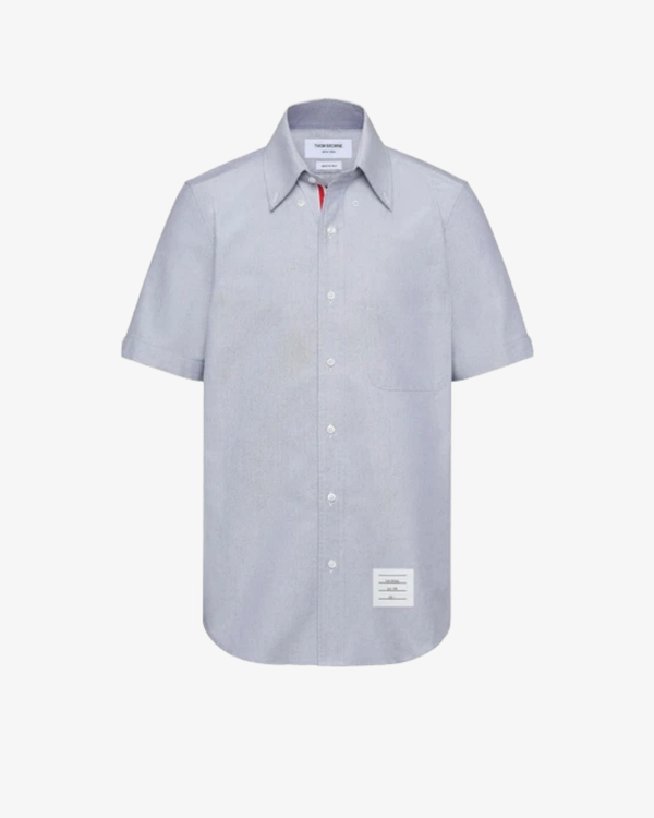 Thom Browne_Thom Browne - Men's Straight Fit Button Down Short Sleeve Shirt - (Navy)_SHIRTS