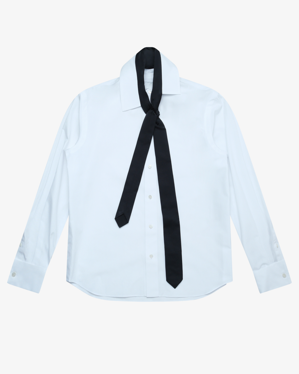 SACAI - Men's Poplin Shirt (With Satin Tie) - (Off-White)
