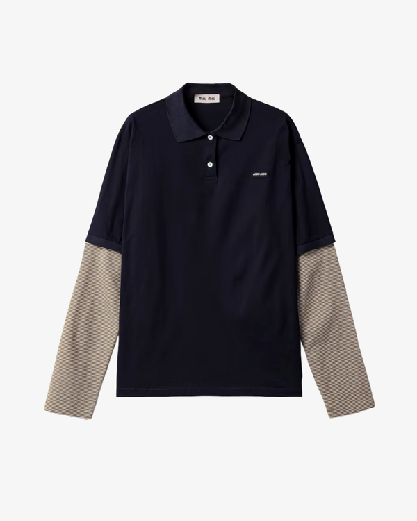 MIU MIU - Women's Jersey Layers Polos - (Blue)