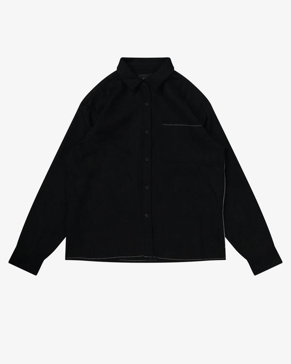 BEACH BRAINS - Men's Hold Long Sleeve Pocket Shirt - (Black)