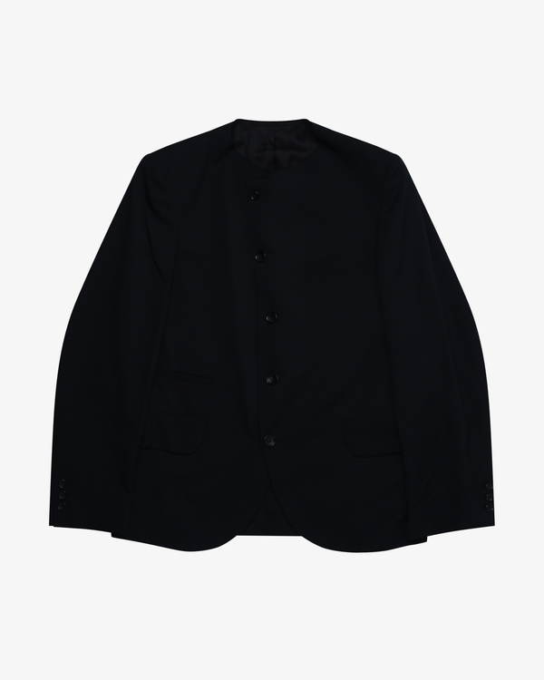 Black Comme des Garçons - Men's Structured Collarless Jacket - (Black)