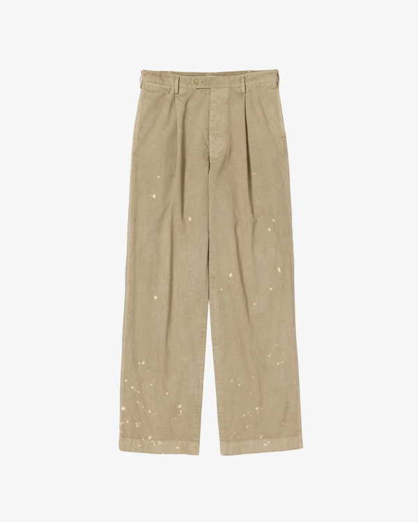 AURALEE_AURALEE - Men's Garment-Dyed Finx Light Chino One-Tuck Wide Pants - (Beige)_PANTS