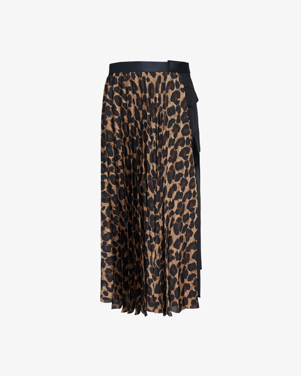 SACAI - Women's Leopard X Suiting Skirt - (Animal Print)