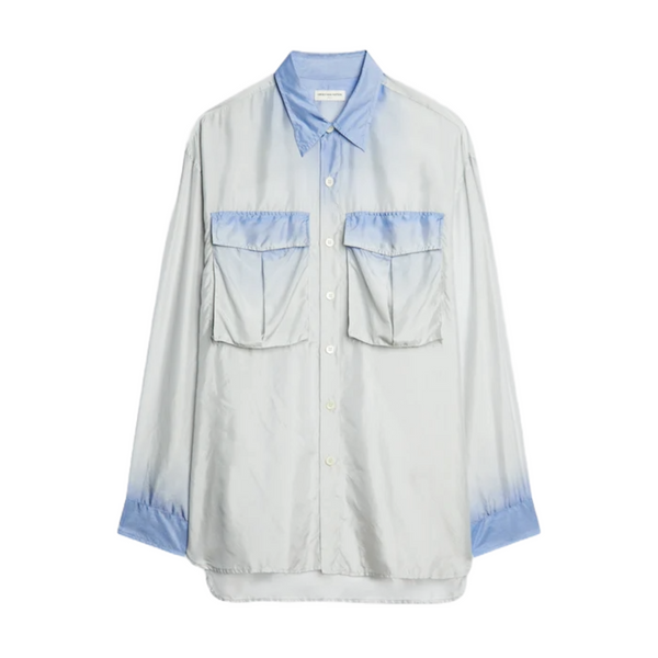Dries Van Noten - Men's Oversized Silk Shirt - (Blue)