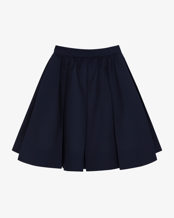 SHUSHU/TONG - Women's Silhouette Pleated Skirt - (Navy Na100)