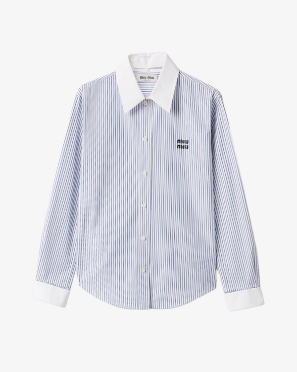 MIU MIU - Women's Striped Poplin Shirt - (Stripes F0W3B)