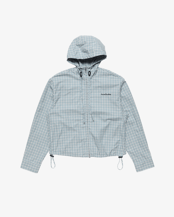 ACNE STUDIOS - Men's Hooded Check Jacket - (Blue)