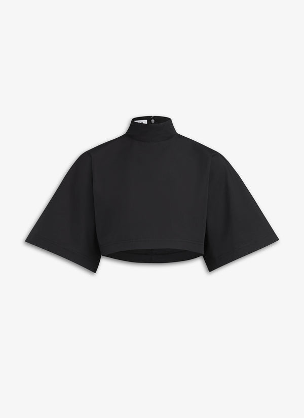 Alaïa - Women's Cotton Poplin Highneck Top - (Black)