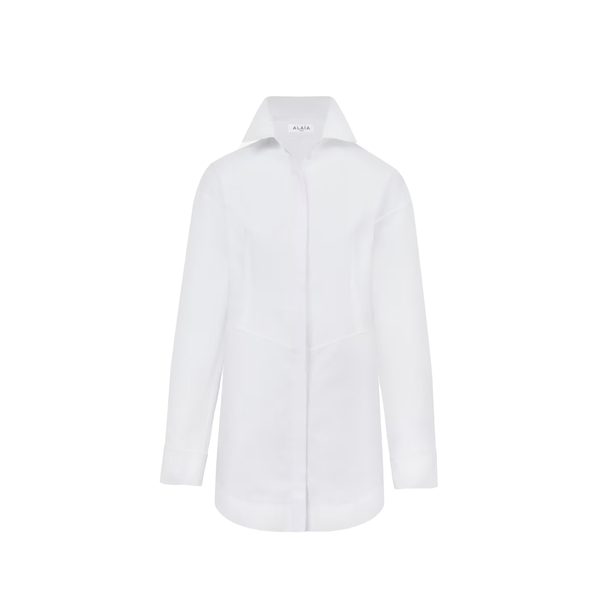 ALAÏA  - Women's Poplin Shirt Dress - (White)