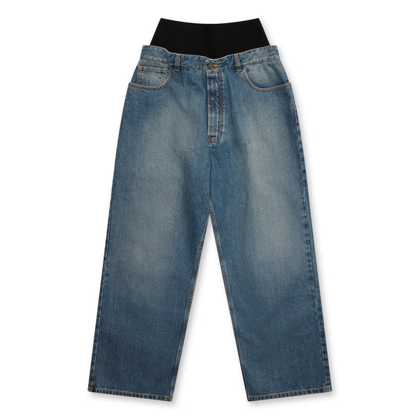 Azzedine Alaia_ALAÏA - Women's Knit Belt Denim Pant - (Denim)_PANTS