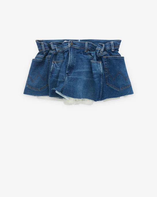 AUGUST BARRON - Women's Scrunch Denim Skirt - (Denim)