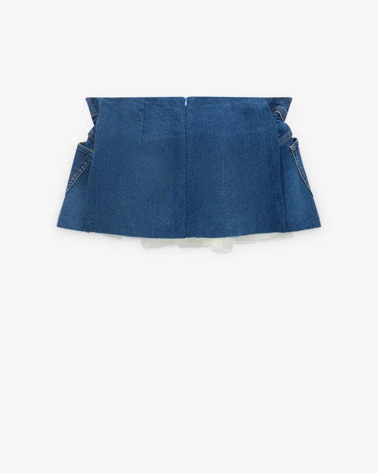AUGUST BARRON_AUGUST BARRON - Women's Scrunch Denim Skirt - (Denim)_SKIRTS