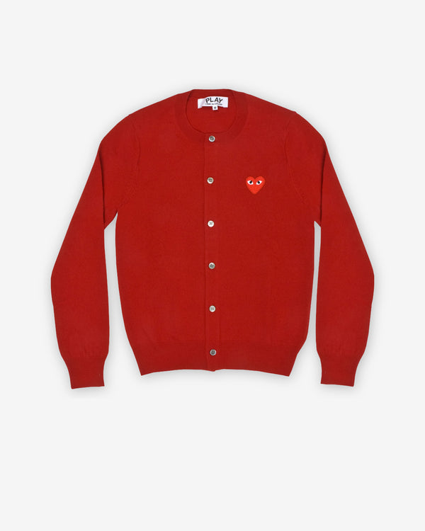 Play - Round-Neck Red Emblem Cardigan - (Red)